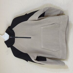 Zara Kids Tan Black Sporty 1/2 Zip Fleece Sweatshirt Size 7